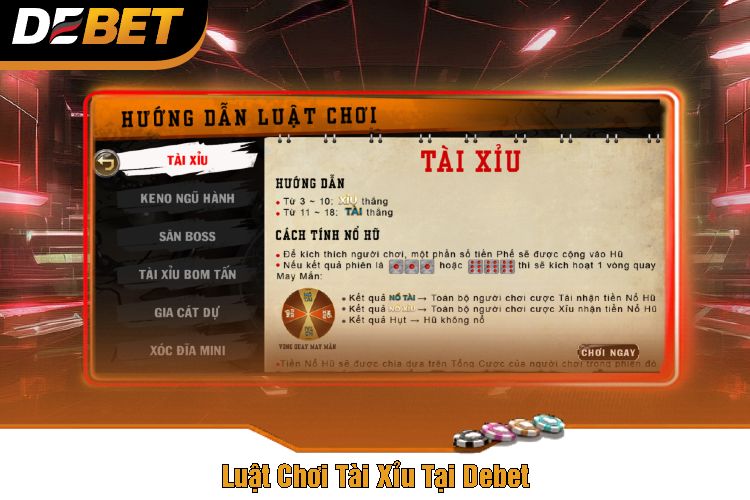 Luật Chơi Tài Xỉu Tại Debet